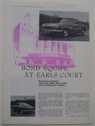 Bond equipe 1963 - bond, gt