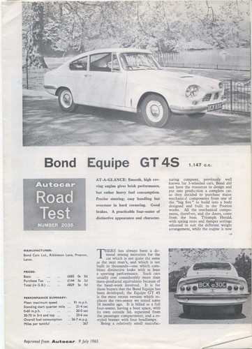 Bond equipe gt4s period road - gt4s,