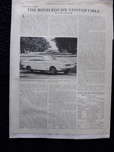 1969 bond equipe - bond, convertable